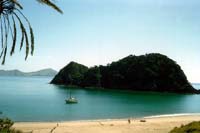 A sailing yacht anchored in the Bay of Islands 32K