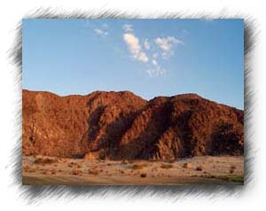 The rich red of the rocky hills by the La Quinta Resort and Spa