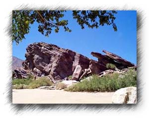 Rock outcrop heaved up by an earthquake.